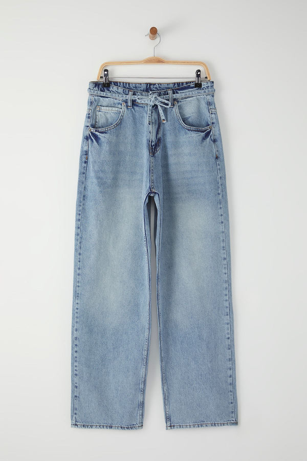 Man Men's Straight Baggy Fit Normal Waist Jeans