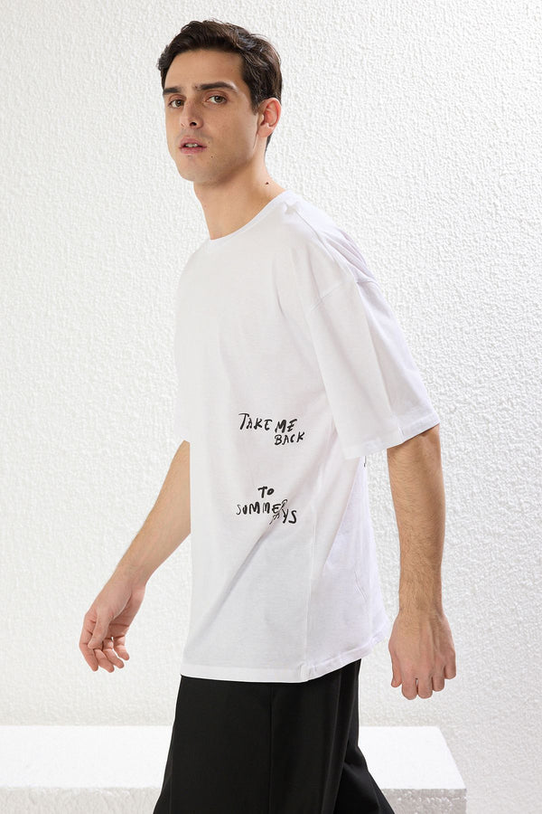 Man Men's Slogan Short Oversize T-Shirt