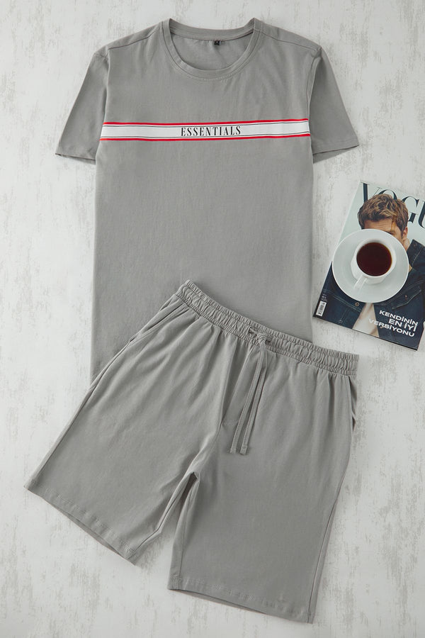 Man Men's Slogan Short Homewear Regular Pajama Set