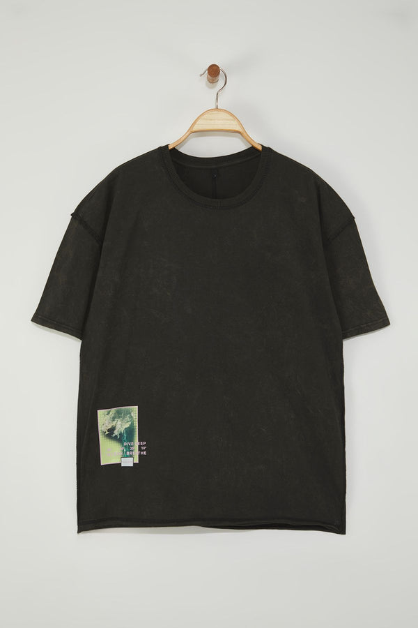 Man Men's Slogan Short Oversized T-Shirt