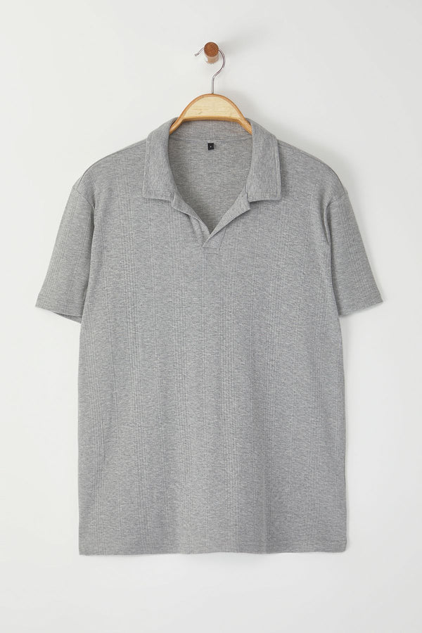 Man Men's Plain Short Regular Polo T-Shirt