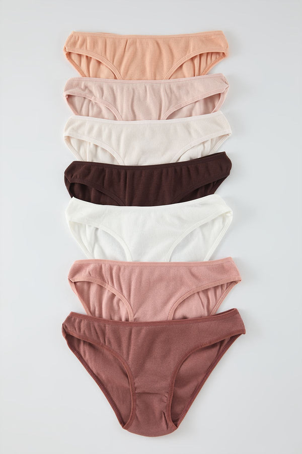 Trendyolmilla Women's 7 Pack Multi-Colored Plain Briefs