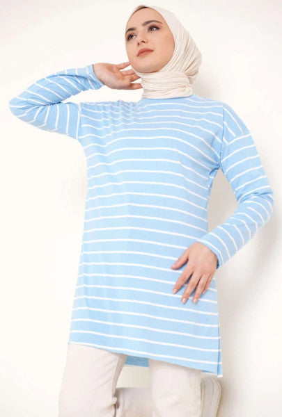 Striped Tunic Baby Blue