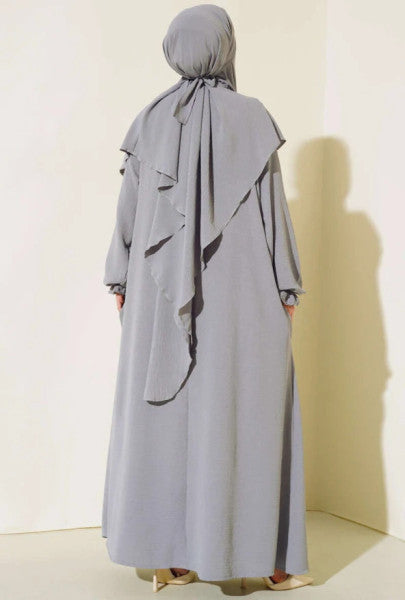 Veiled Wide Abaya Gray