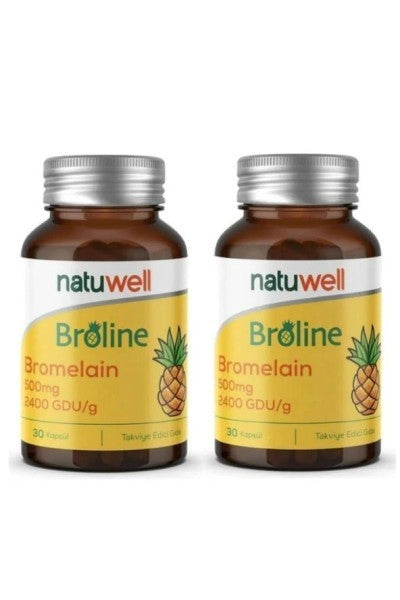 Natuwell Broline Bromelain 500 Mg 30 Capsules - 2 Pieces
