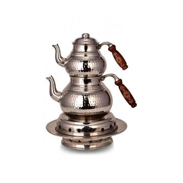 Turna Copper Classic Teapot With Heater Set No. 2 Thick Hand Forged Nickel Turna1956-2