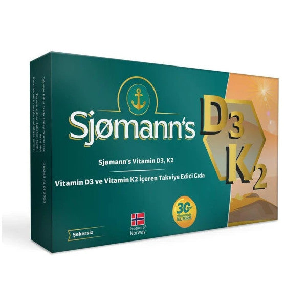 Sjomann's Vitamin D3K2 30 Chewable Gel Tablets