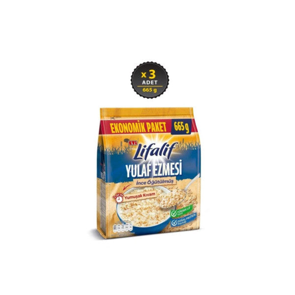 Lifalif Finely Ground Oatmeal 665 Gx 3 Pieces