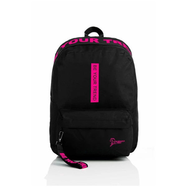 By Trend Laptop Compartment School Bag Be Your Black Pink 1140