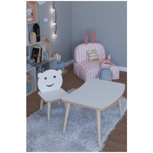 Remaks Tweet Write Delete Surface Children's Table Chair Set 1 Activity Game Table 1 Chair - White