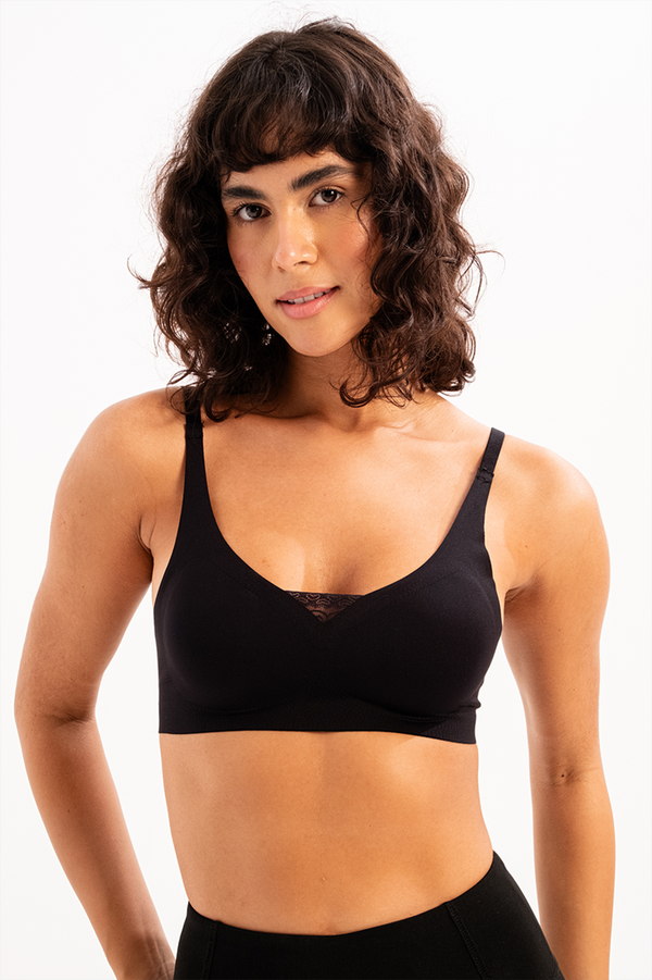 JUSTEVER Seamless Removable Padded Push-Up Bra Black Women's Laser Bra - Flux