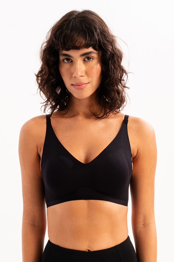 JUSTEVER Seamless Minimizer Removable Padded Support Bra Black Women's Laser Bra - Luna