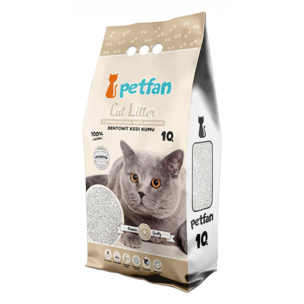 Petfan Bentonite Clumping Natural Odorless Cat Litter 10 Lt