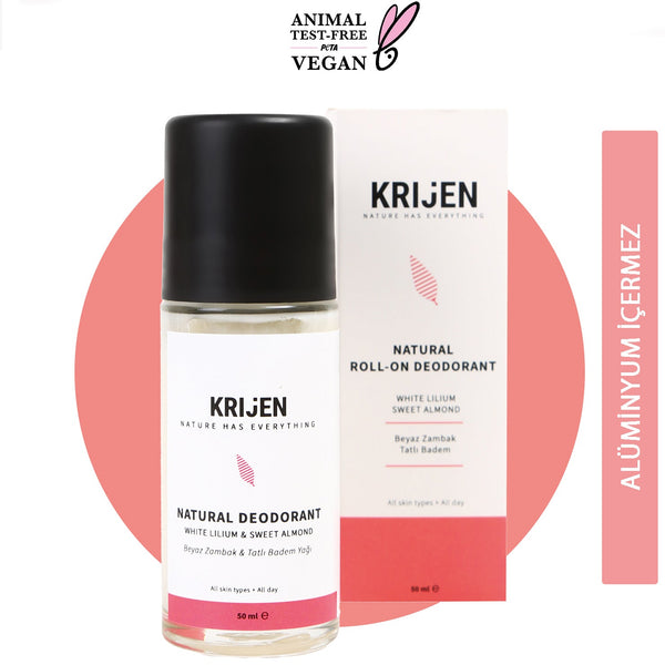 White Lily & Sweet Almond Roll-On Deodorant | Aluminum-Free + Mineral + Natural Oils