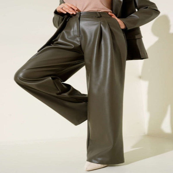 Leather Trousers Khaki