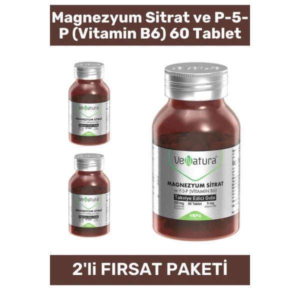 Venatura Magnesium Citrate And P-5-P (Vitamin B6) 60 Tablets - 2 Pieces