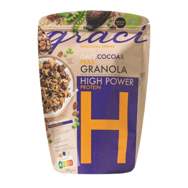 Graci (High Power) - Oat, Cocoa And Pea Granola - Breakfast Cereal) -