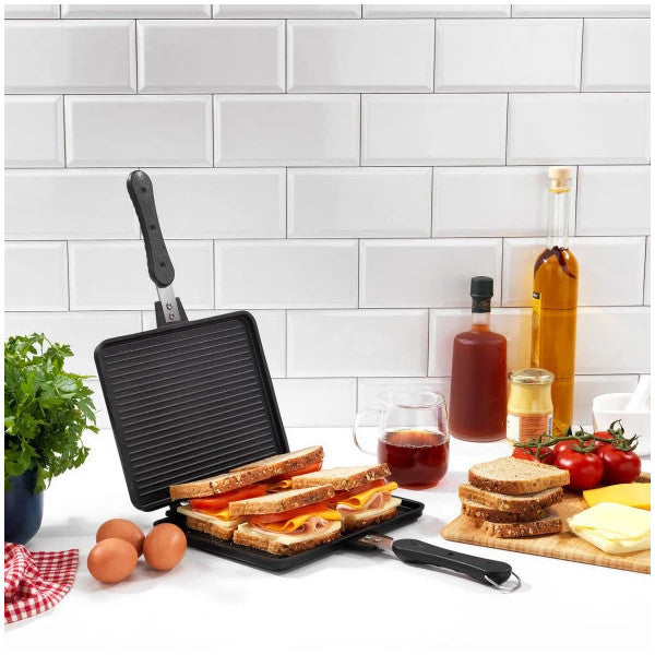 Schafer Tastemake Cast Iron Stove Top Toast Grill 20X26 Cm-2 Pieces