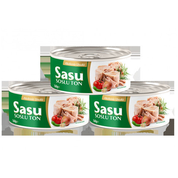 Sasu Mediterranean Style Tuna 3X160 G Whole Slice