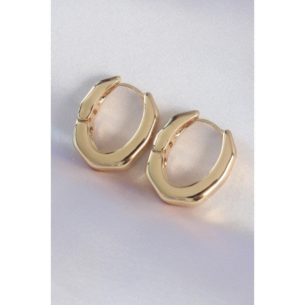 Brass Gold Color Thick Bone Model Earring