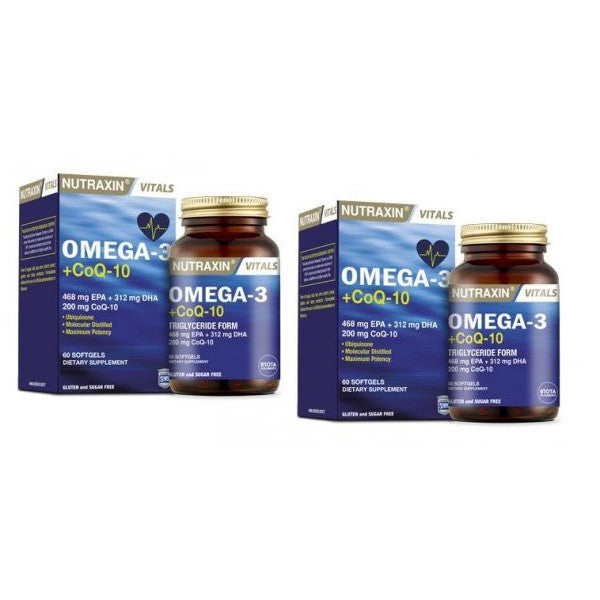 Nutraxin Omega3 Coq-10 60 Softgel X 2 Pieces