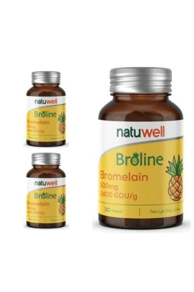 Natuwell Broline Bromelain 500 mg 30 kapsül - 3 adet