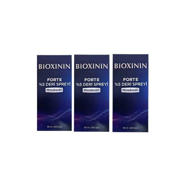 بخاخ بيوكسينين فورتيه 5٪ للبشرة 60 مل 3 قطع عبوة جديدة