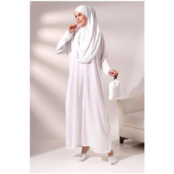 One-Piece Prayer Dress - White - 5015