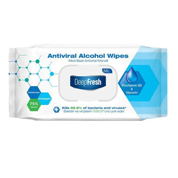 Deep Fresh Alcohol Antiviral Wet Wipes 56 Sheets