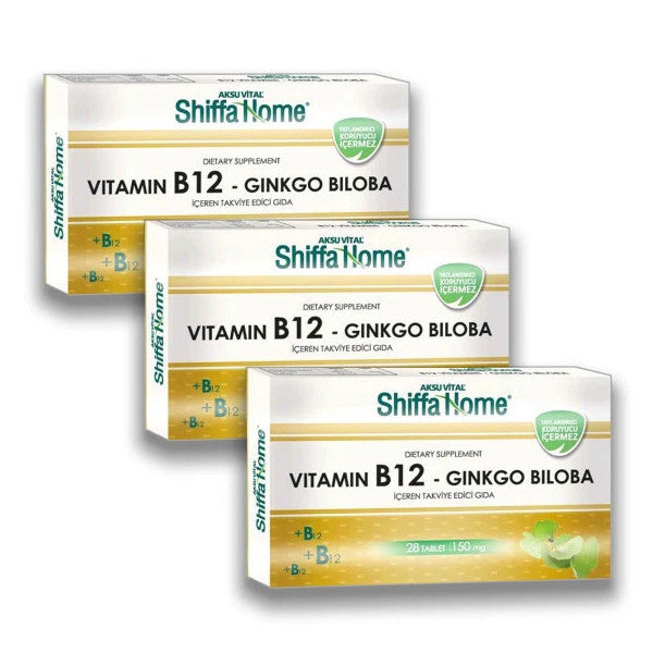 Aksuvital Shiffa Home Vitamin B12-Ginkgo Biloba 28 Tablets