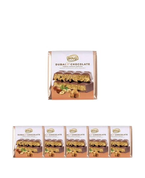 Bolçi Hazelnut Dubai Chocolate 100 Gr 6-Piece Advantage Pack (Total 600 Gr)