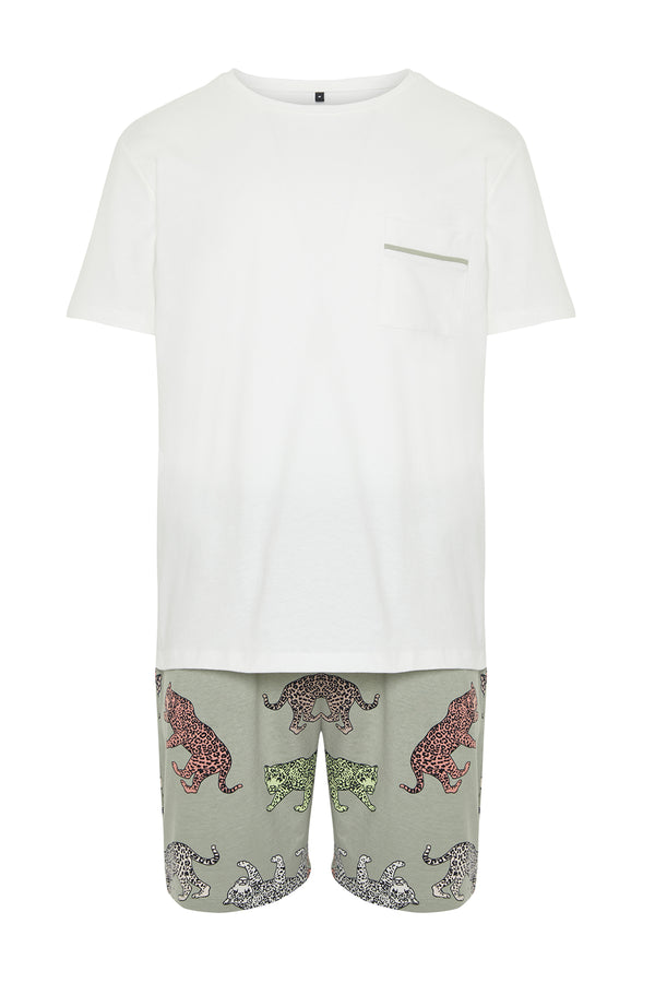 Trendyol Man Men's Animal Short Lounge/home Regular Pajama Set