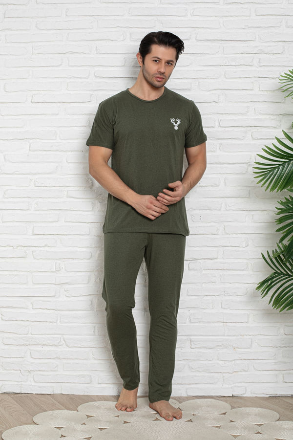 Man Men's Plain Short Homewear Regular Pajama Set