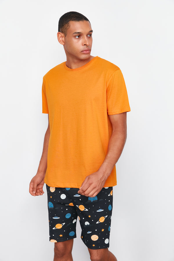 Trendyol Man Men's Print Short Lounge Regular Fit Pajama Sets