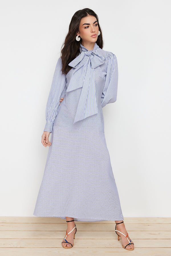 Trendyol Modest Women's Printed Maxi Long Casual Regular Dress