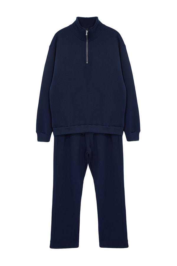 Trendyol Man Men's Navy Blue Straight Long Casual/daily Oversized Tracksuit Set