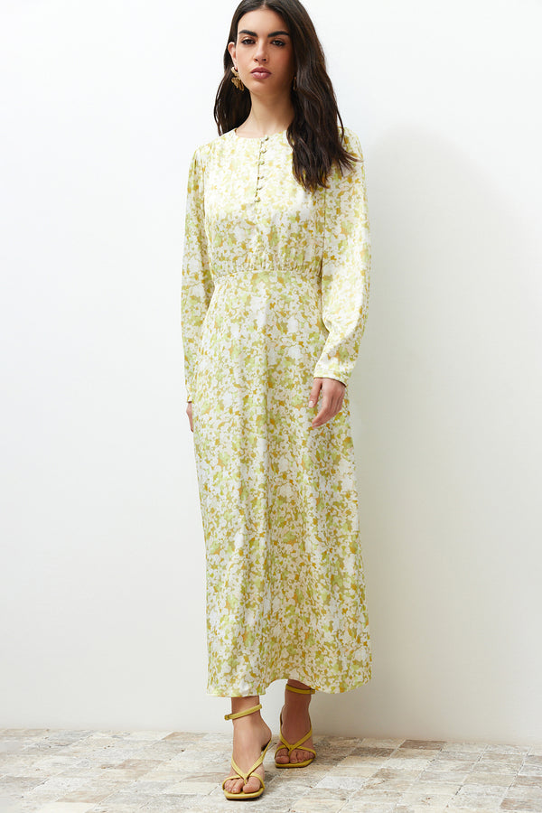 Trendyol Modest Women's Floral Maxi Long Stylish / Night Regular Dress