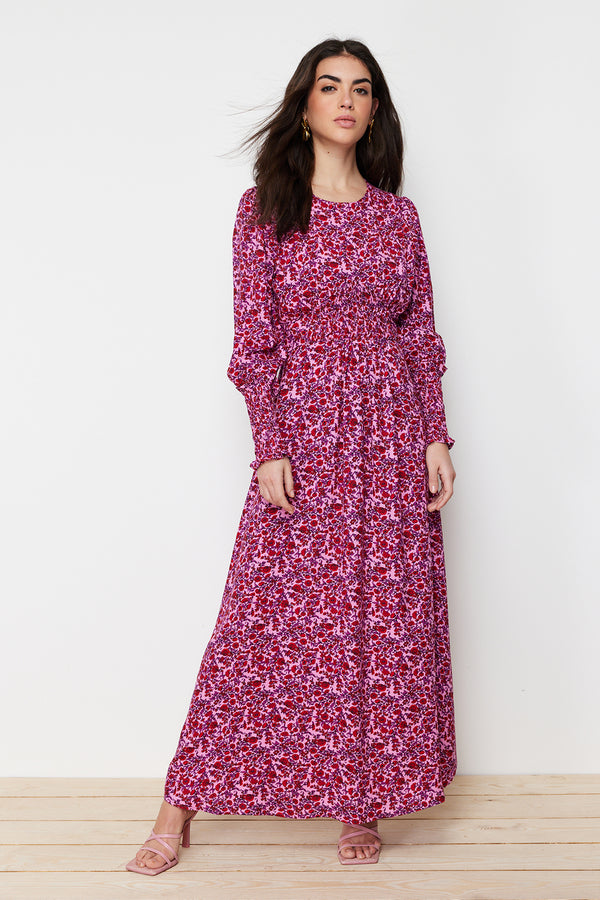 Trendyol Modest Women's Floral Maxi Long Casual Regular Dress