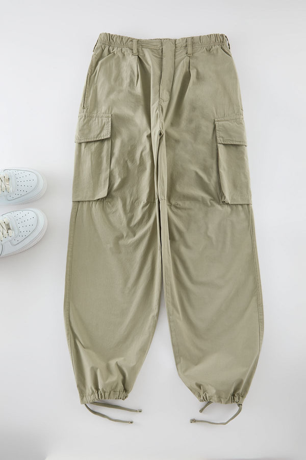 Trendyol Man Men's Khaki Straight Cargo Normal Waist Trousers