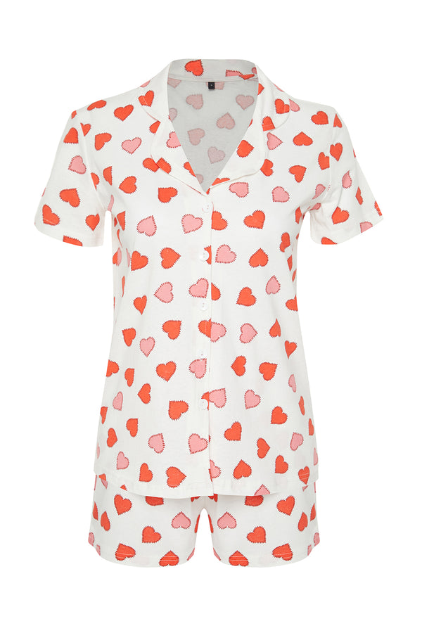 Trendyolmilla Women's Heart Short Lounge/home Regular Pajama Set