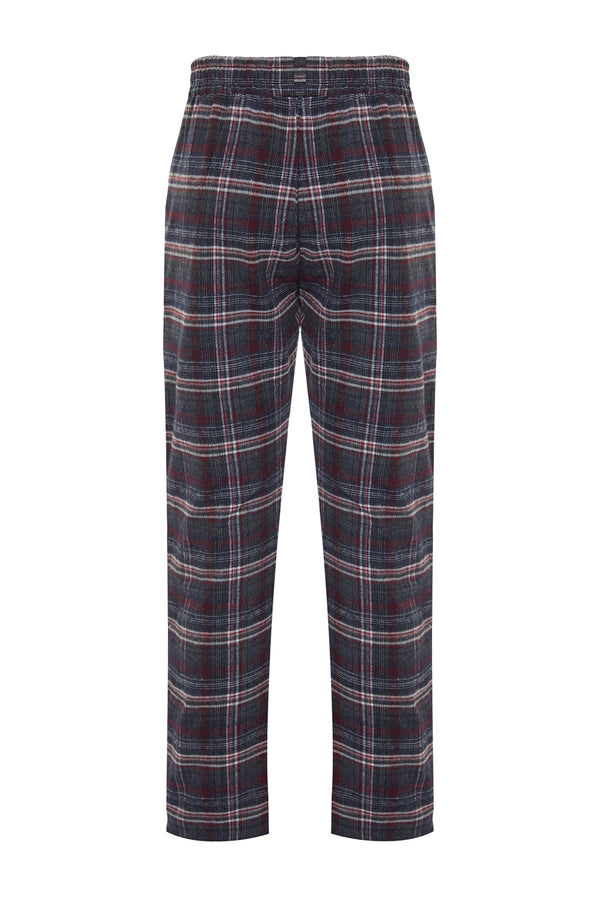 Trendyol Man Men's Gray Plaid / Checkered Regular Regular Waist Pajama Bottoms