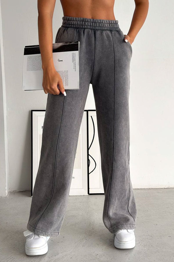 Trendyolmilla Women's Grey Straight Normal Waist Sweatpants