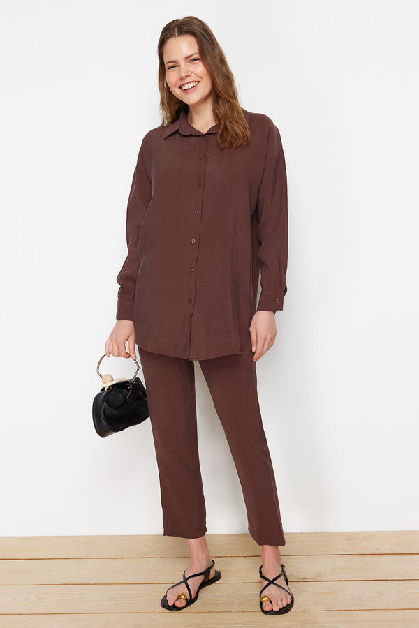 Trendyol Modest Women's Unifarben Long Casual Regular Fit Two-Piece Set