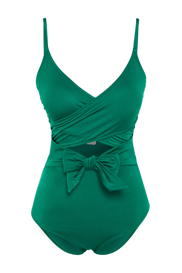 Trendyolmilla Women's Green Plain Throw Cup Swimwear