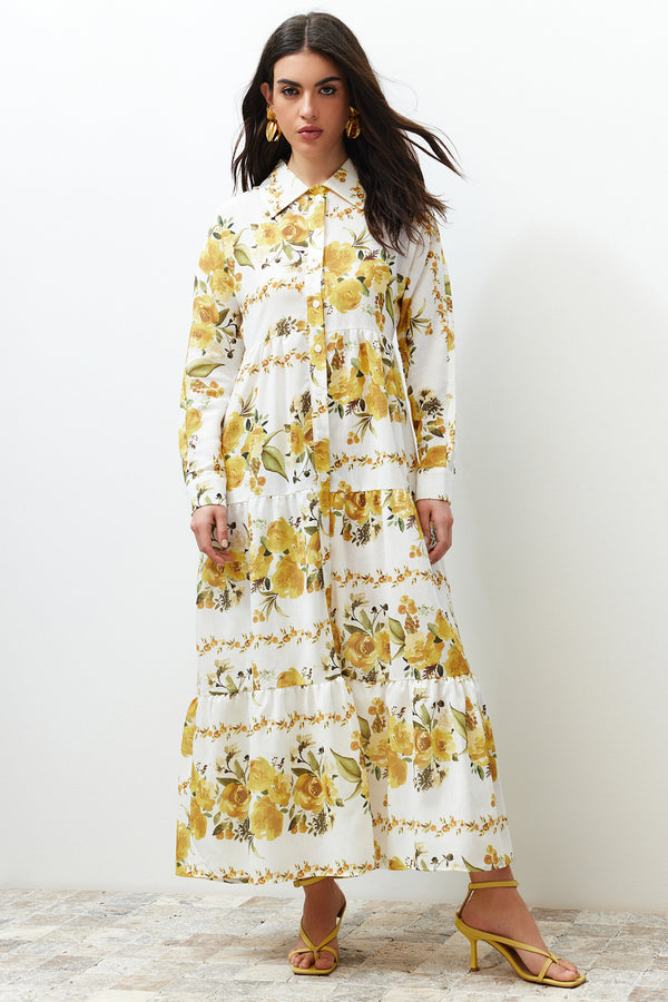 Trendyol Modest Women's Floral Maxi Long Casual Regular Dress