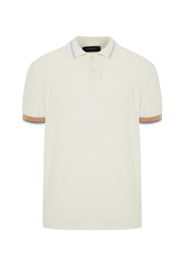 Trendyol Man Men's Textured Short Regular Polo T-Shirt