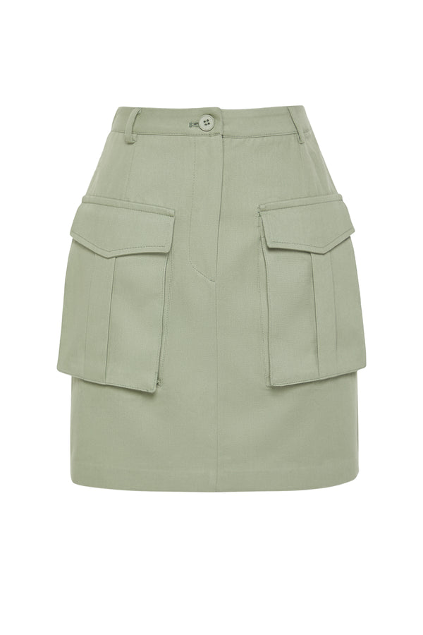 Trendyolmilla Women's Green Plain Mini Cargo Skirt