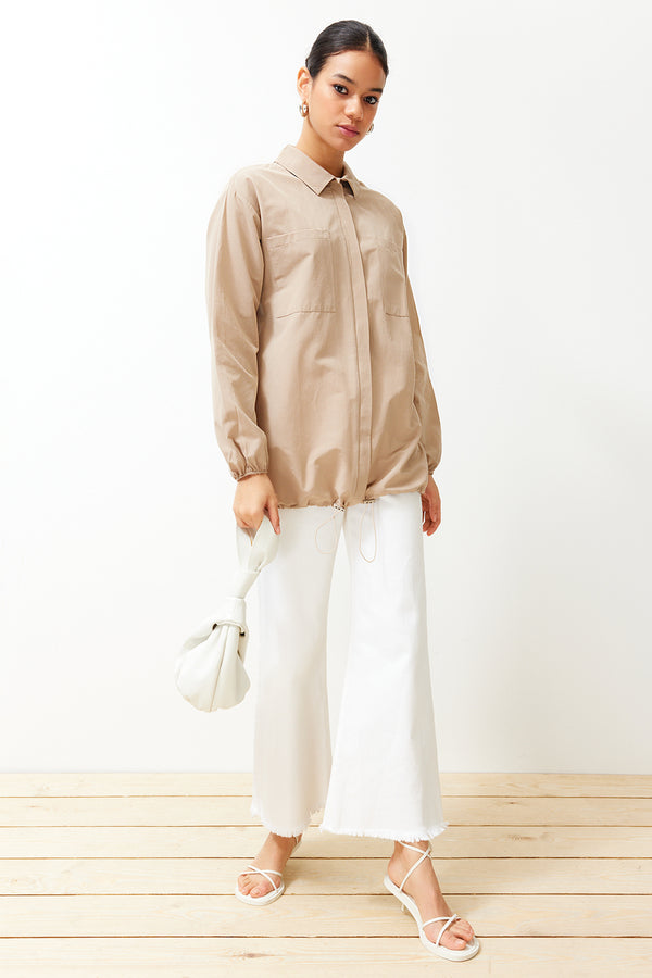 Trendyol Modest Women's Plain Long Regular Shirt