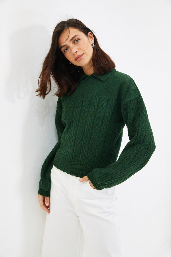 TRENDYOLMİLLA Wide Pattern Soft Textured Hair Knitted Knitwear Sweater TWOAW22KZ1620