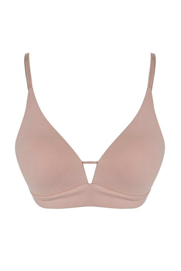 Trendyolmilla Women's Beige Straight Fixed Vessel Bra